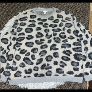 Cheetah Print Grey And Black Sweater